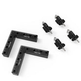 90° Aluminum Alloy Ruler Set - Dual Scale (Imperial & Metric), Durable, User-Friendly, Includes 4 Clamp Sleeves