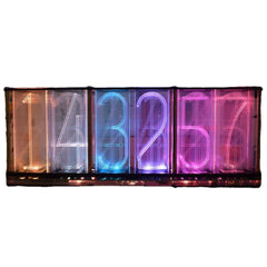 Oversize Font Analog Nixie Tube Clock Rainbow LED Full Color Music Spectrum DIY Kit