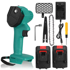 6 Inch Electric Chain Saw Portable Woodworking Tool Wood Cutter Chainsaw W/ 1/2pcs Battery