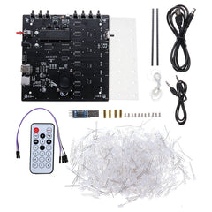 3D Light Cube Kit 8x8x8 Blue LED MP3 Music Spectrum DIY Electronic Kit