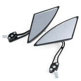7/8 Inch 22mm Handle Bar Rearview Mirrors For Motorcycle Anti-glare Blue Lenses