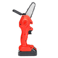 4" Mini Cordless Electric Chain Saw One-Hand Woodworking Wood Cutter