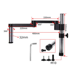 Trinocular Microscope with 360° Swivel Arm for Mobile Phone Repair and Circuit Board Soldering 2K High Definition Camera Included