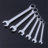 8-32mm Steel Silver Metric Spanner Open End Wrench Ratchet Ring Mechanic Tool