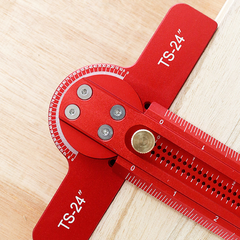 24" Aluminum Alloy Woodworking Ruler - 0-90° Angle Marking, Anodized Finish, Precise Measurement Tool