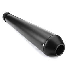 2X Motorcycle Cafe Racer Rear Exhaust Pipe with Sliding Bracke Black Universal