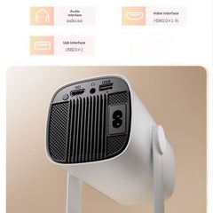 Portable Bluetooth Projector with Android OS, Wi-Fi 6, 350 ANSI Lumens, Auto-Focus, 270� Rotation, Netflix & YouTube, EU Plug