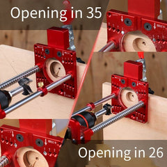 Multifunctional Woodworking Drilling Tool for Power Drills, 3-75mm Thickness, 26/35mm Hinge Holes, Adjustable Settings