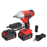 21V Li-ion Electric Impact Wrench Cordless High Torque Power Wrench with 2 Battery
