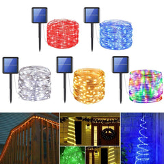 12m 50LED 8 Modes Solar String Lights Fairy Strip Yard Party Wedding Decor Colorful Waterproof