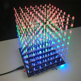 DIY 3D Light Cube Kit 8x8x8 LED Built-in MP3 Music Spectrum 3W Speaker Amplifier