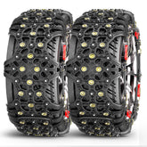 2pcs Full Cover Tire Snow Chains Anti-Slip Sand Muddy Roads with Quenched Steel Studs Winter Safety Emergency Necessities