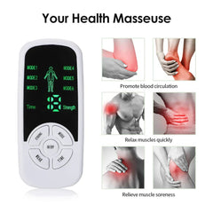 Portable Micro-Current Body Massager with 6 Modes, Adjustable Intensity, LCD Screen, Ideal for Travel and Relaxation