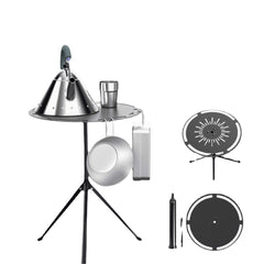 Portable Camping Table Foldable Round aluminium Alloy Height Adjustable Outdoor Hiking Picnic
