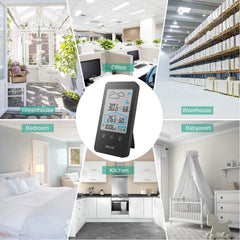 Touch Key Wireless Weather Station - Indoor/Outdoor Temp/Humidity Display with Moon Phase, Calendar, Alarm & Weather Forecast
