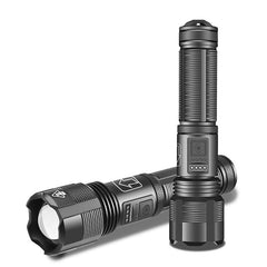 1800lm Powerful Long Range Zoomable Flashlight Kit Rechargeable & Power Focus Adjustable Tactical Light