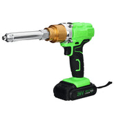 26V Electric Cordless Rivet Guns Insert Nut Pull Riveting Tool LED Light With Battery
