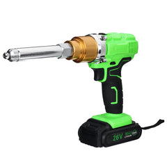 26V Electric Cordless Rivet Guns Insert Nut Pull Riveting Tool LED Light With Battery
