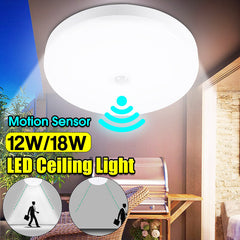 12W 18W Intelligent Motion Sensor LED Ceiling Light Non-dimmable Home Fixture Detective Lamp AC220V