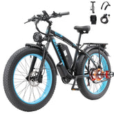 Electric Bike 48V 20Ah Battery 3200W Peak Power Motor Recommended Top Speed 25KM/H 26*4.0inch Tires 55-105KM Max Range 150KG Max Load Electric Bicycle
