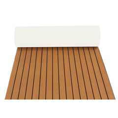 89x230cmx6mm Dark Brown With Black Lines Boat EVA Foam Faux Teak Decking Sheet