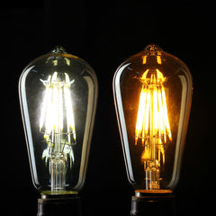 Amber Shell E27 / E26 ST58 6W COB 220V Edison Retro Light Blub Squirrel Cage Not Dimmable Warm White 600lm