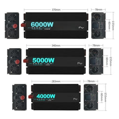 GreenZech DM Pure Sine Wave Inverter | 4000W 5000W 6000W Peak | 12V 17V 24V 48V to 220V AC Converter