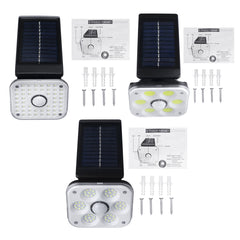 Waterproof 48LED/54COB/54LED Solar Motion Sensor Wall Light IP65 Outdoor Garden Yard Street Lamp