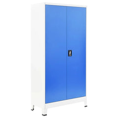 Locker cabinet with 2 doors 90x40x180 cm metal gray and blue