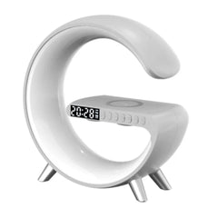 12V Wireless Charger with BT Speaker, 5W-15W Fast Charging, RGB Light, ABS Material, Black/White/Grey, 225mm Size