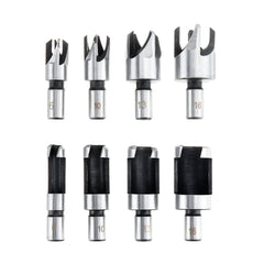 23pcs Woodworking Chamfering Countersunk Drill Bit Set 5 Flute Chamfering Drill Wood Plug Cutter Automatic Center Punch Drill