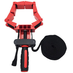 Red Strap Clamp for Woodworking - Multifunctional, Durable ABS, Includes 4 Foldable Clamping Blocks, Ideal for DIY Projects