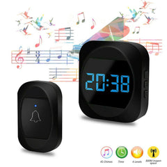 Wireless Doorbell Smart Household DoorBell With Time Display Volume Adjustable Mutil Use OfficeSelf-powered