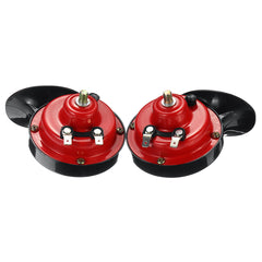 12V Loud Air Horn Waterproof High Low Dual Tone For Motorcycle Car Van Boat Siren Twin Lorry Red Black