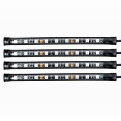 4PCS 9LED RGB Strip Lights Underglow Underbody Remote Control Decorative Floor Atmosphere Strip Interior Lamp