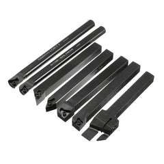 7pcs 10mm Shank Lathe Turning Tool Holder Boring Bar With Carbide Inserts