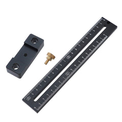 Aluminum Alloy Metric Line Scribe Ruler - 180/280mm T-Ruler for Woodworking Marking and Positioning