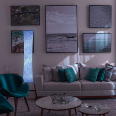 58" Soft Light Modern LED Floor Lamp RGB Color Changing Fabric Shade APP+Remote