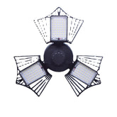 60/80/100W LED Garage Lights Deformable Ceiling Fixture Workshop Shop Three-Leaf