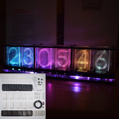 Upgrade Boldfaced Word Imitate Glow Clock Full Color RGB Glow Tube Clock LED Music Spectrum Kit DS3231