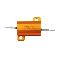 3pcs RX24 25W 1KR 1KRJ Metal Aluminum Case High Power Resistor Golden Metal Shell Case Heatsink Resistance Resistor