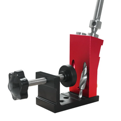 Aluminum Alloy Pocket Hole Jig Kit with 15-Degree Locator, 9.5mm Drill Bit, Metric/Imperial Scale for Woodworking