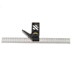 Aluminum Alloy & Stainless Steel Combination Square Locator Ruler, 300mm Measuring Range, Double-Sided Scale, Durable Design