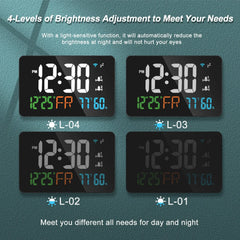 Smart LED WiFi Alarm Clock with Remote, Calendar, Temperature & Humidity Display - Compatible with Smart Life App for Home & Office