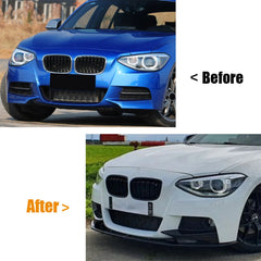 Car Front Bumper Lip Spoiler Splitter Glossy Black for BMW 1 Series F20 F21 Early M-Sport 2012-2014
