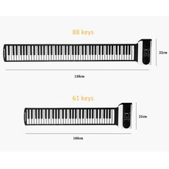 61/88 Key Hand Roll Up Electronic Keyboard Piano with APP-assisted Teaching Function
