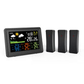 Weather Station Alarm Clock Wireless Indoor Outdoor Thermometer with Atomic Clock Forecast Station 3 Outdoor Sensors