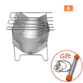 Portable Folding Barbecue Grill Stainless Steel Camping Stove for Outdoor Picnic Camping
