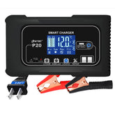 20A P20 12V-24V Smart Battery Charger For Car Motorcycle Battery Repair Charging For Auto Moto Lead Acid AGM Lithium LiFePo4 Batteries