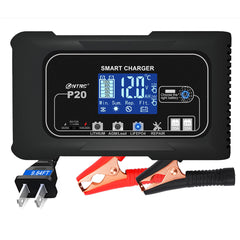 20A P20 12V-24V Smart Battery Charger For Car Motorcycle Battery Repair Charging For Auto Moto Lead Acid AGM Lithium LiFePo4 Batteries